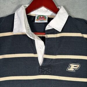 Purdue Boilermakers Jersey Mens M Blue NCAA Rugby Barbarian Striped